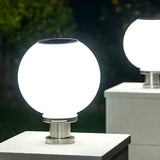 Minimalist White Globe Glass Outdoor Column Light Image - 14