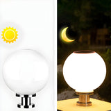 Minimalist White Globe Glass Outdoor Column Light Image - 3