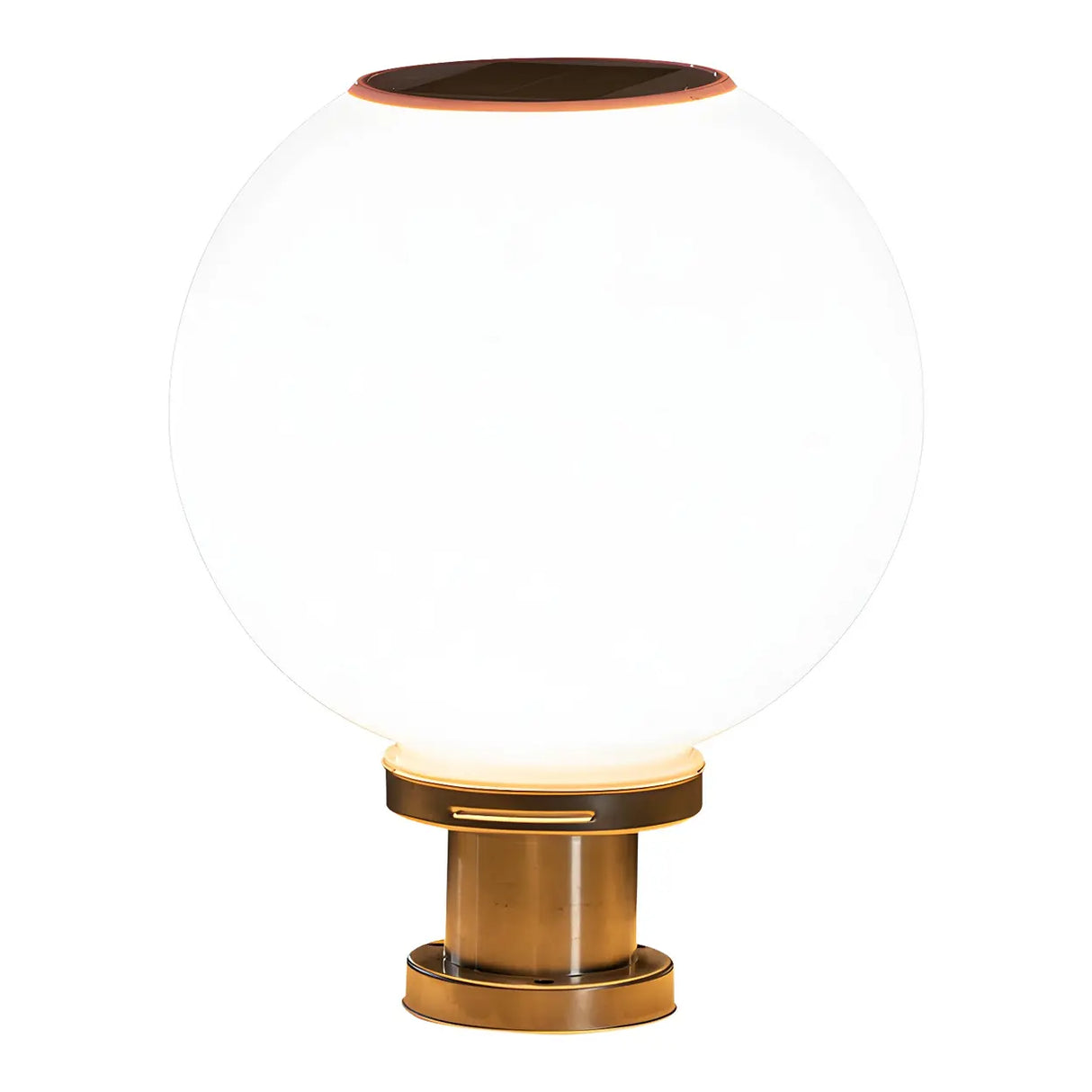 Minimalist White Globe Glass Outdoor Column Light Image - 5