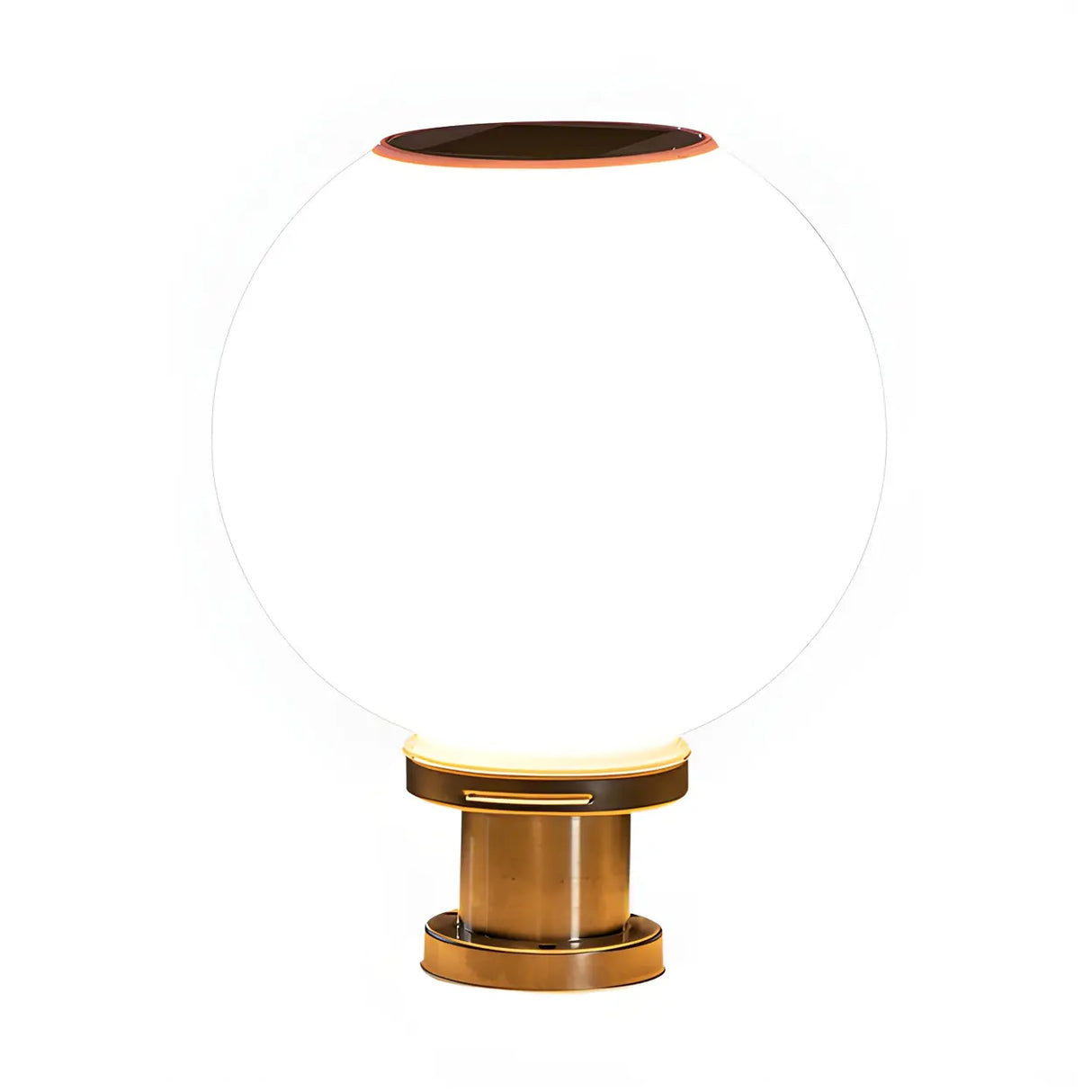 Minimalist White Globe Glass Outdoor Column Light Image - 6