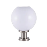 Minimalist White Globe Glass Outdoor Column Light Image - 7