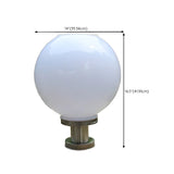 Minimalist White Globe Glass Outdoor Pillar Table Lamp Image - 11