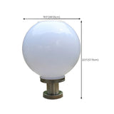 Minimalist White Globe Glass Outdoor Pillar Table Lamp Image - 13