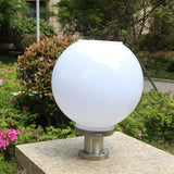 Minimalist White Globe Glass Outdoor Pillar Table Lamp Image - 3