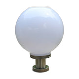 Minimalist White Globe Glass Outdoor Pillar Table Lamp Image - 5