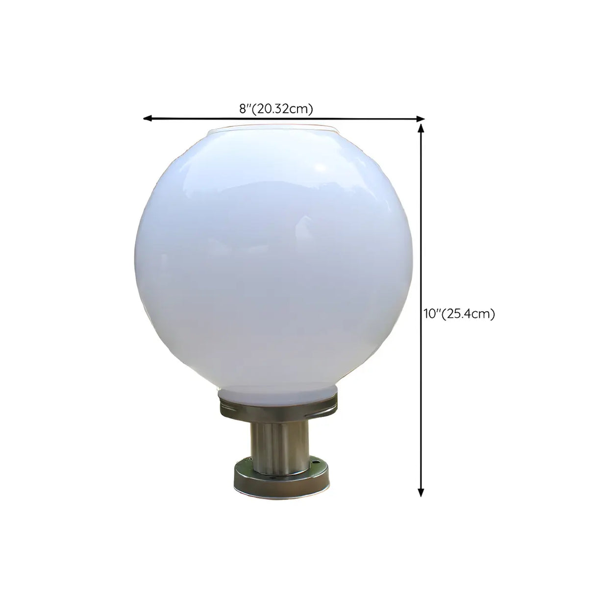 Minimalist White Globe Glass Outdoor Pillar Table Lamp 