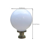 Minimalist White Globe Glass Outdoor Pillar Table Lamp Image - 9