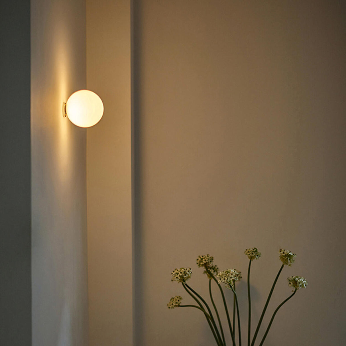 Minimalist White Globe LED Wall Sconce Light Image - 4