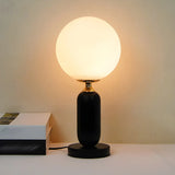 Minimalist White Globe Metal Bedroom Decor Table Lamp Image - 1