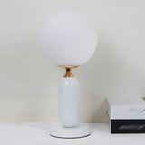 Minimalist White Globe Metal Bedroom Decor Table Lamp Image - 12