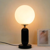 Minimalist White Globe Metal Bedroom Decor Table Lamp Image - 13