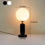 Minimalist White Globe Metal Bedroom Decor Table Lamp #size