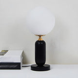 Minimalist White Globe Metal Bedroom Decor Table Lamp Image - 2