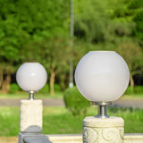 Minimalist White Globe Outdoor Post Light 2 Light Image - 13