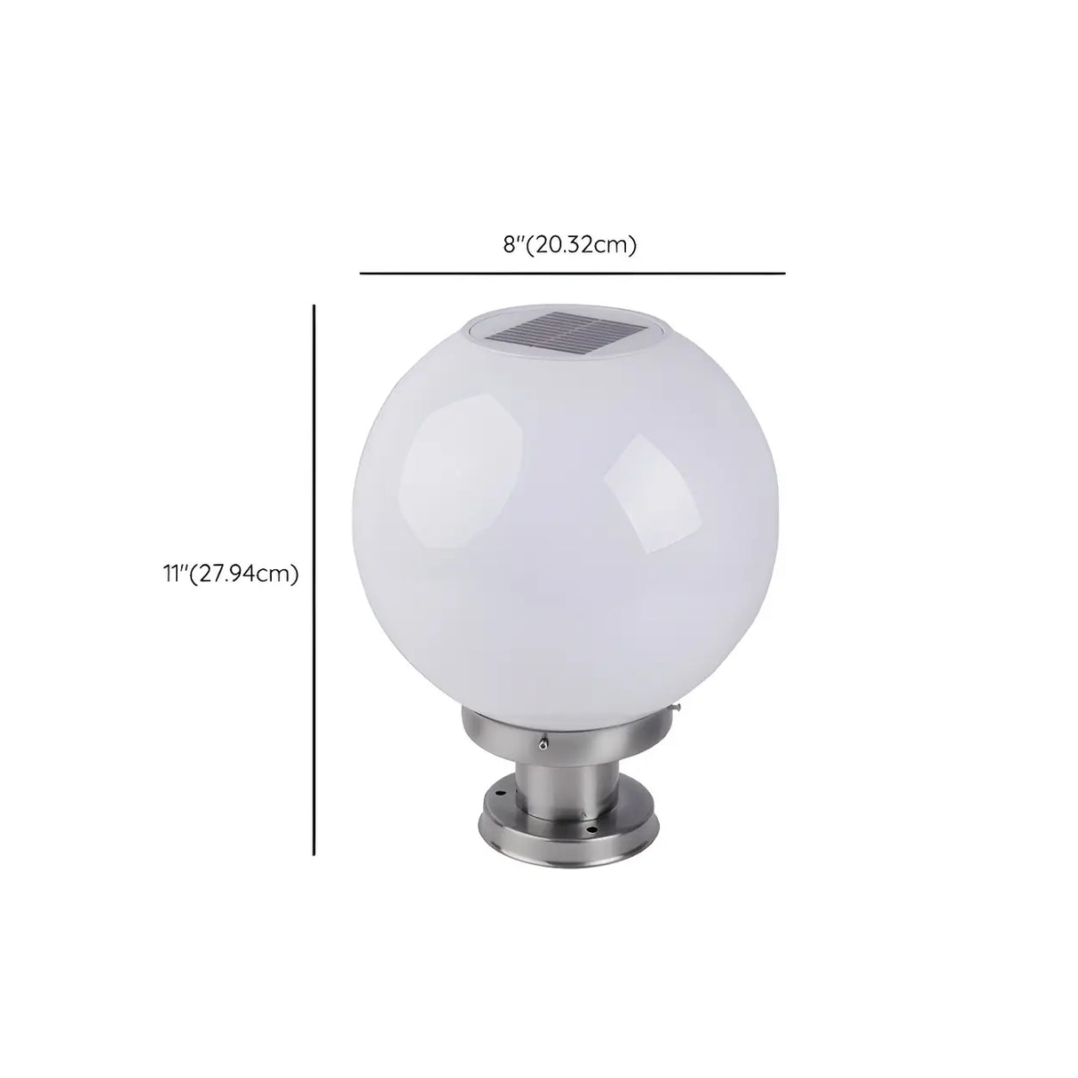 Minimalist White Globe Outdoor Post Light 2 Light 