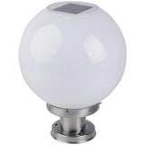 Minimalist White Globe Outdoor Post Light 2 Light Image - 5