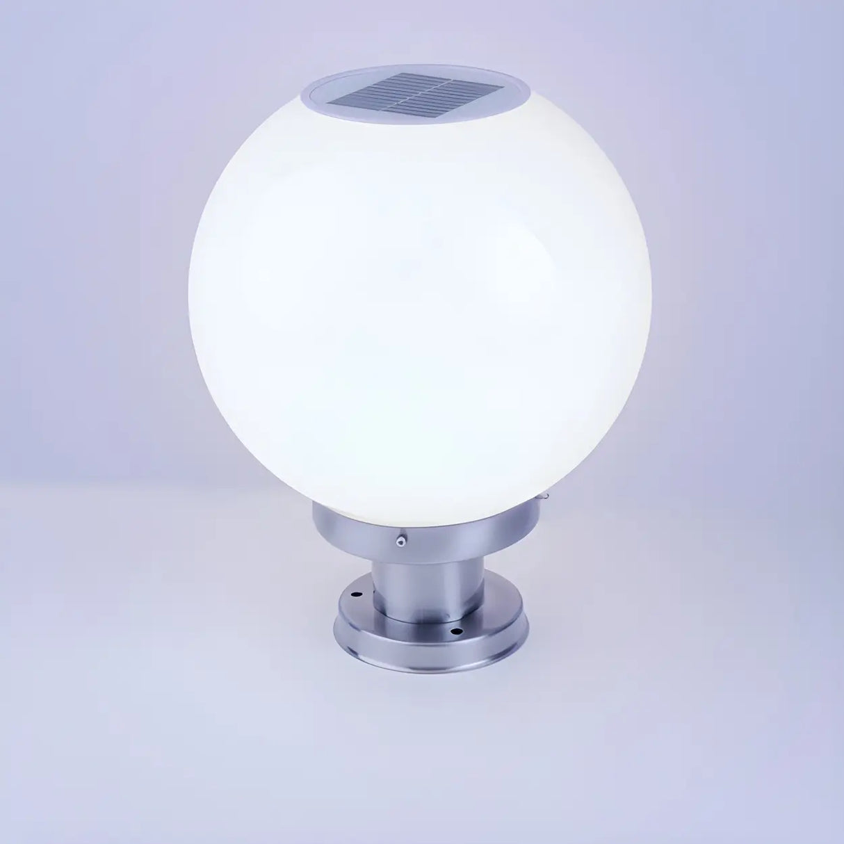 Minimalist White Globe Outdoor Post Light 2 Light Image - 6