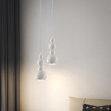 Minimalist White Iron Beaded Globe Pendant Light Image - 1