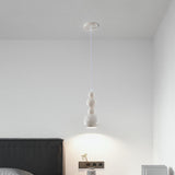 Minimalist White Iron Beaded Globe Pendant Light Image - 2