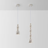 Minimalist White Iron Beaded Globe Pendant Light Image - 8