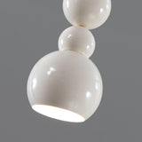 Minimalist White Iron Beaded Globe Pendant Light Image - 9