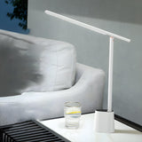 Minimalist White LED Linear Metal Bedroom Table Lamp Image - 12