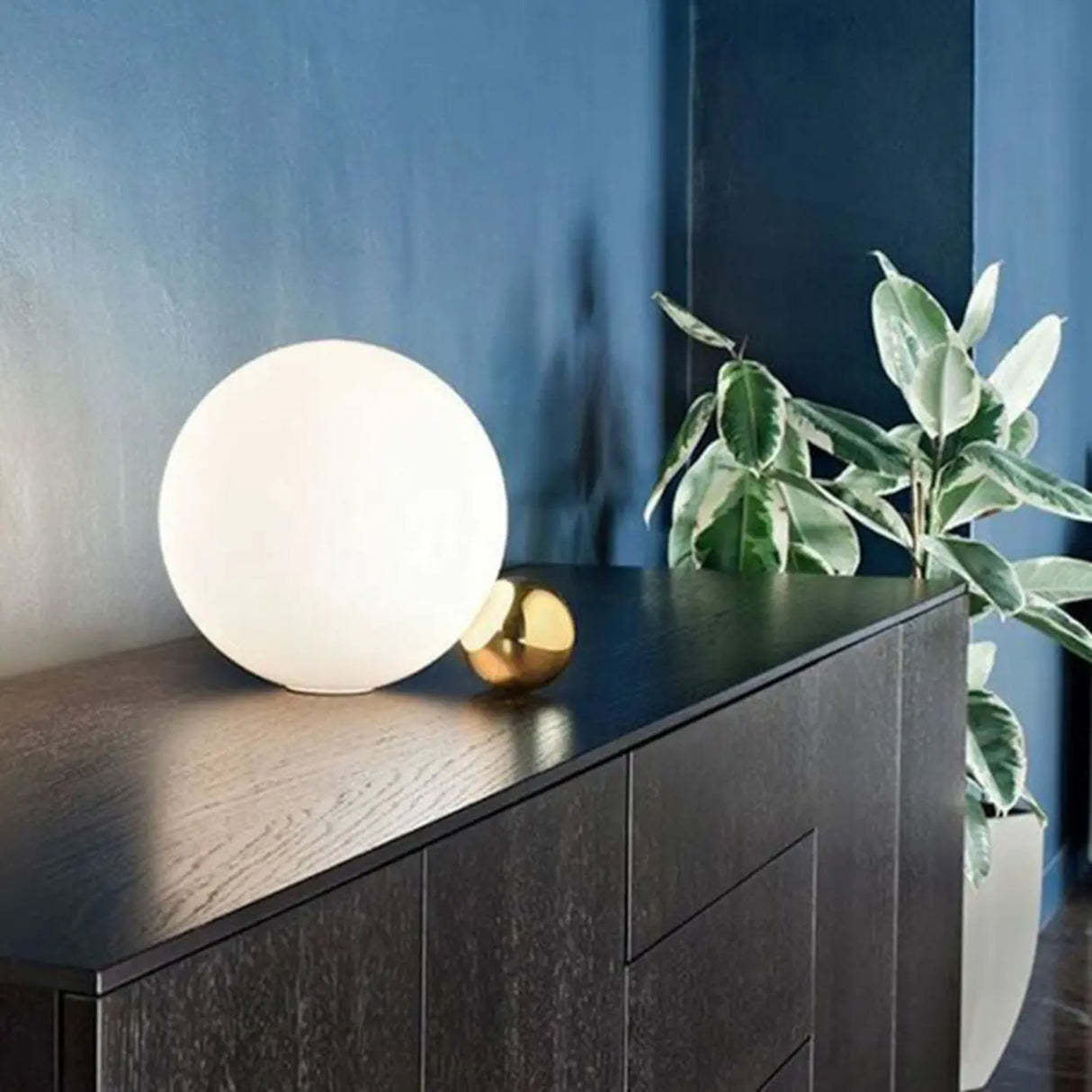 Minimalist White LED Modern Moon Bedside Table Lamp  Image - 3