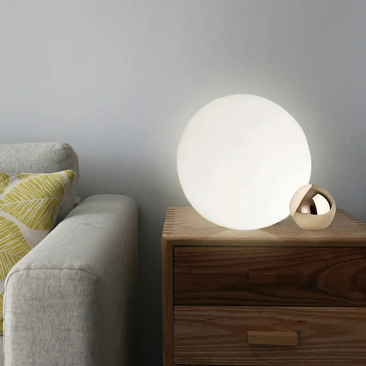 Minimalist White LED Modern Moon Bedside Table Lamp  Image - 6