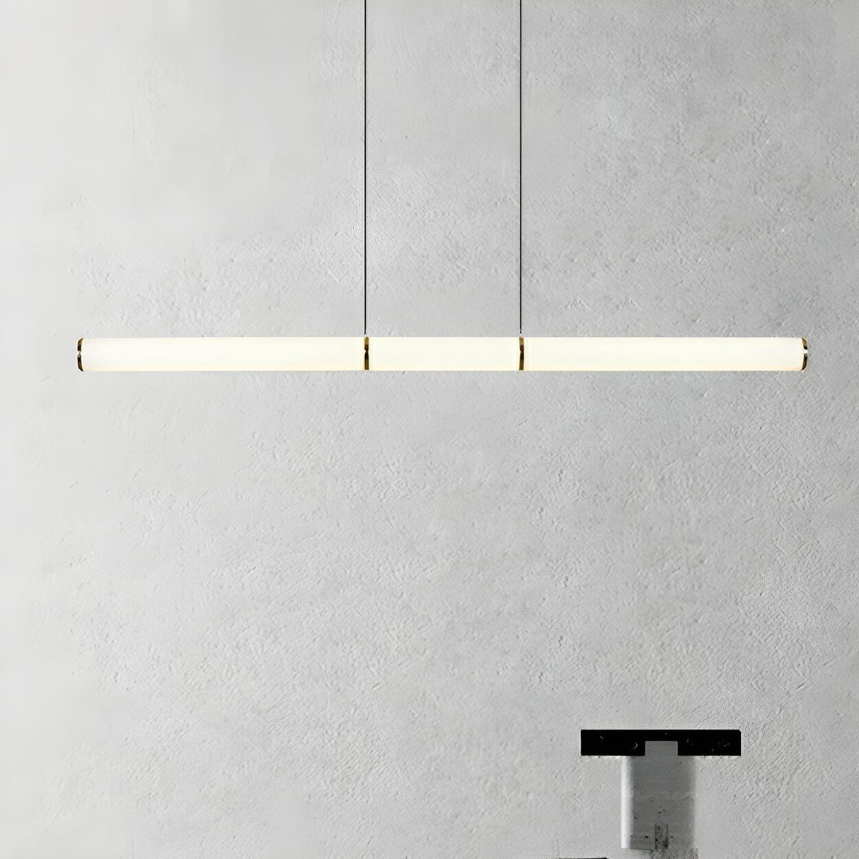 Minimalist White Linear Kitchen Island Pendant Light Image - 10