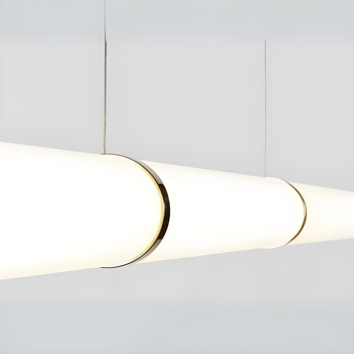 Minimalist White Linear Kitchen Island Pendant Light Image - 7