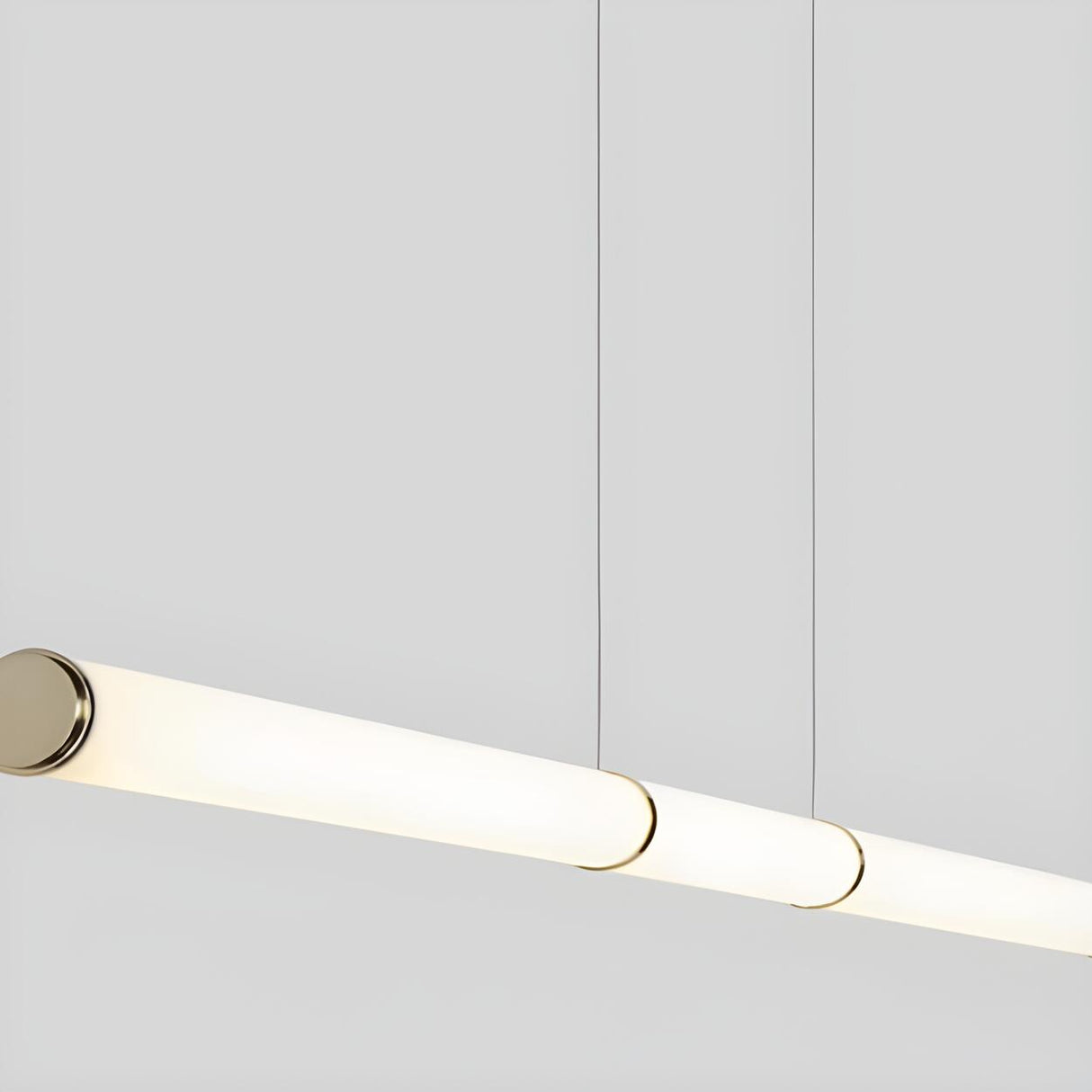 Minimalist White Linear Kitchen Island Pendant Light Image - 8