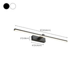 Minimalist White Linear LED Bathroom Vanity Light #size