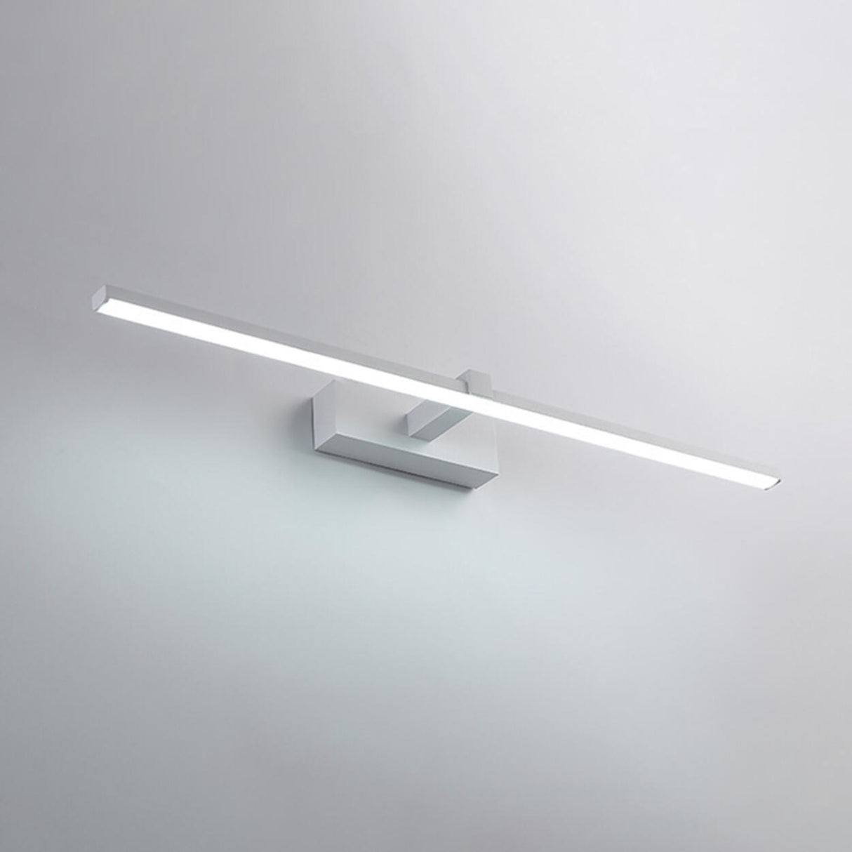 Minimalist White Linear LED Bathroom Vanity Light Image - 9