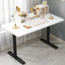 Minimalist White Lumber Rectangle T-Shape Writing Desk Image - 3