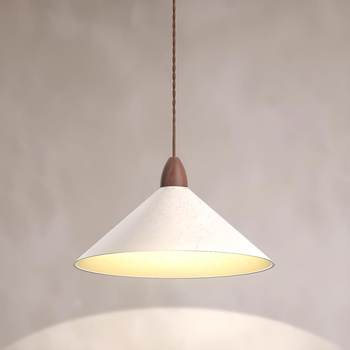 Minimalist White Metal Cone Bedroom Pendant Light Image - 10