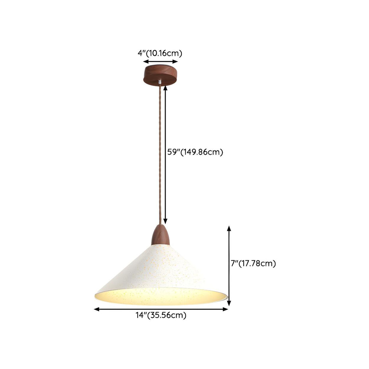 Minimalist White Metal Cone Bedroom Pendant Light Image - 14