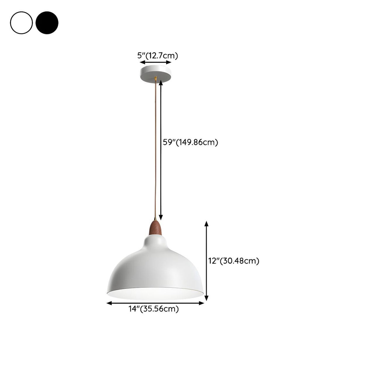 Minimalist White Metal Cone Bedroom Pendant Light Image - 15