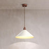 Minimalist White Metal Cone Bedroom Pendant Light Image - 2