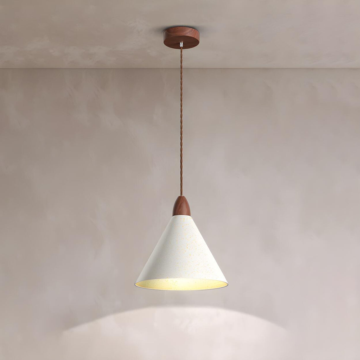 Minimalist White Metal Cone Bedroom Pendant Light Image - 5