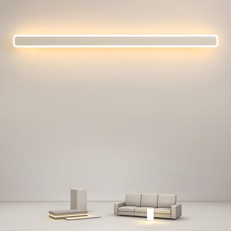 Minimalist White Metal  Long Linear LED Wall Sconce Image - 1