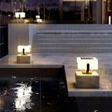 Minimalist White Modern Square LED Outdoor Post Lamp Image - 3