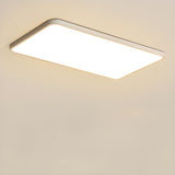 Minimalist White Rectangle LED Flush Mount Ceiling Lamp Image - 18