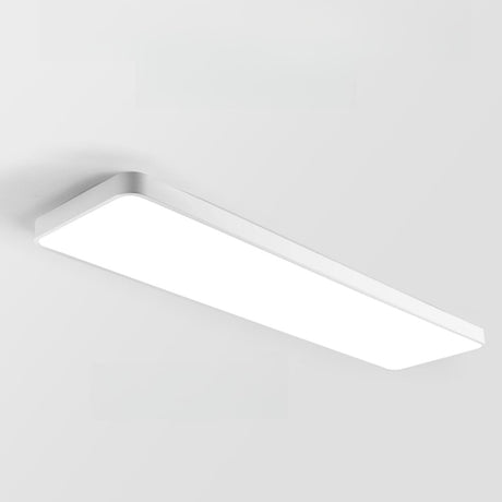 Minimalist White Rectangle LED Flush Mount Light Office Image - 1