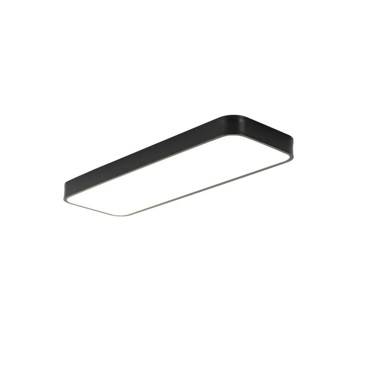 Minimalist White Rectangle LED Flush Mount Light Office Image - 10