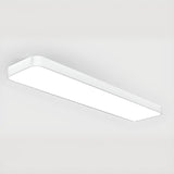 Minimalist White Rectangle LED Flush Mount Light Office Image - 11