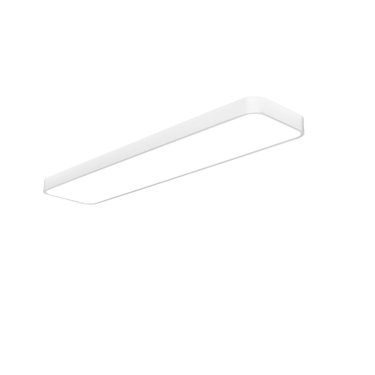 Minimalist White Rectangle LED Flush Mount Light Office Image - 14