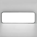 Minimalist White Rectangle LED Flush Mount Light Office Image - 17