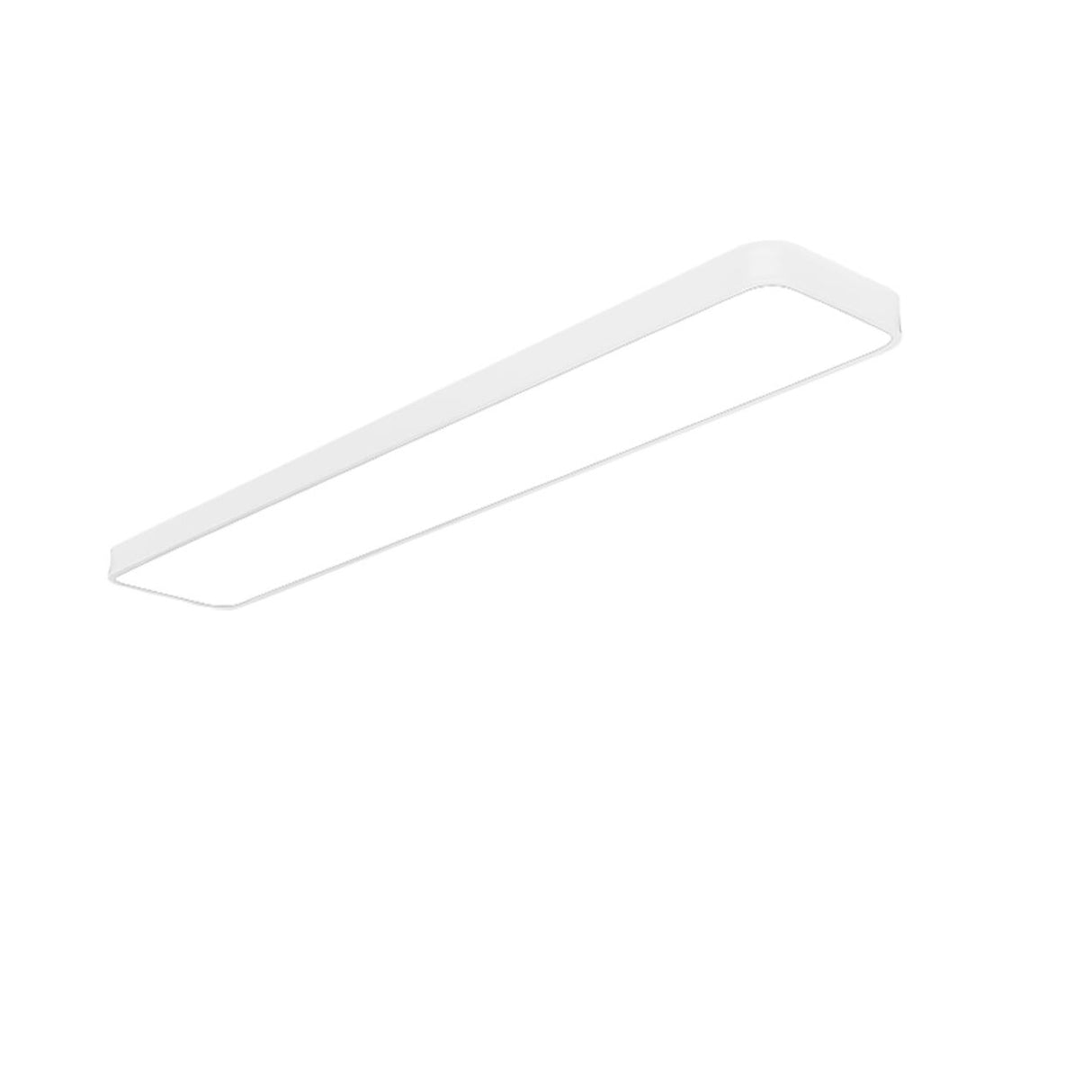 Minimalist White Rectangle LED Flush Mount Light Office Image - 19