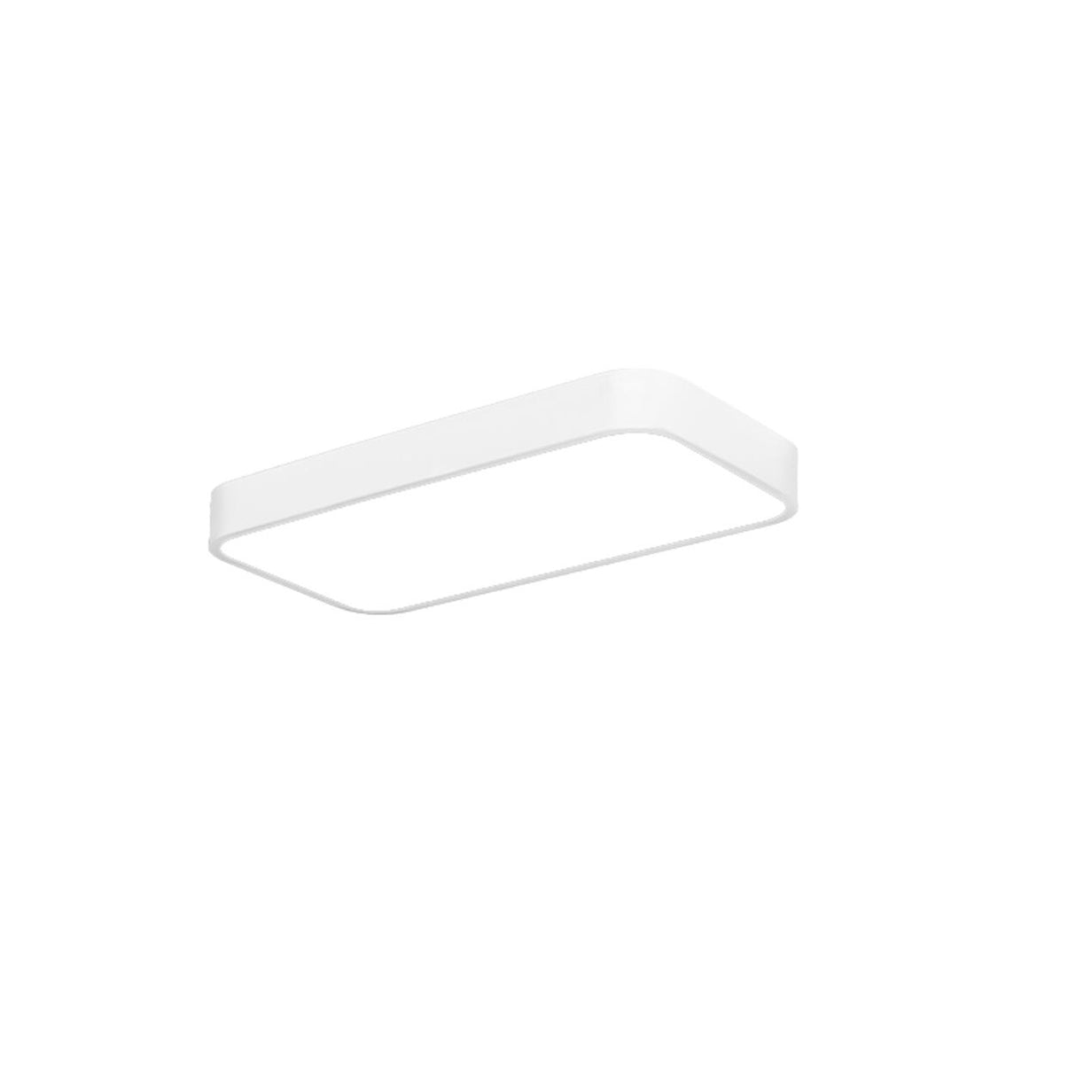 Minimalist White Rectangle LED Flush Mount Light Office Image - 2