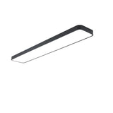 Minimalist White Rectangle LED Flush Mount Light Office Image - 22